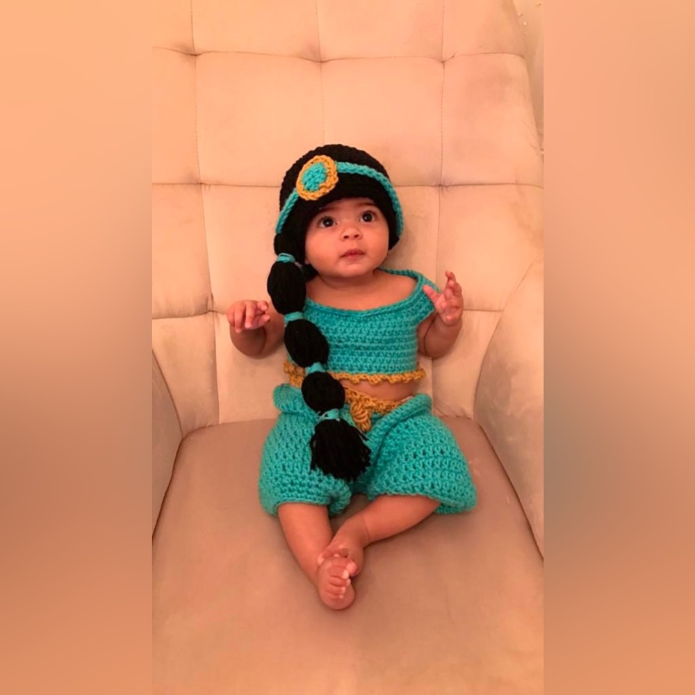 Handmade jasmine princess costume one size for baby 6month + beautiful made.